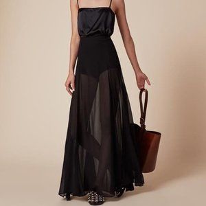 REFORMATION Caspian Sheer Long Skirt/Short Set